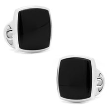 Load image into Gallery viewer, Sterling Silver Classic Cushion Onyx Cufflinks
