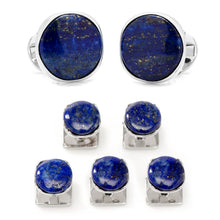 Load image into Gallery viewer, Sterling Silver Classic Formal Lapis 5-Stud Set
