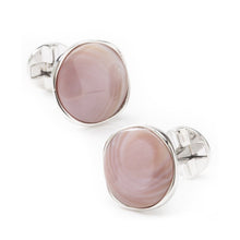 Load image into Gallery viewer, Sterling Silver Classic Formal Pink Mother of Pearl Cufflink
