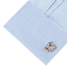 Load image into Gallery viewer, Sterling Silver with 14k Gold Vermeil Accent English Bulldog Cufflinks
