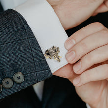 Load image into Gallery viewer, Sterling Silver and 14K Gold Vermeil Elephant Cufflinks
