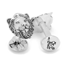 Load image into Gallery viewer, Sterling Silver Lion Head Cufflinks

