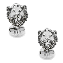 Load image into Gallery viewer, Sterling Silver Lion Head Cufflinks
