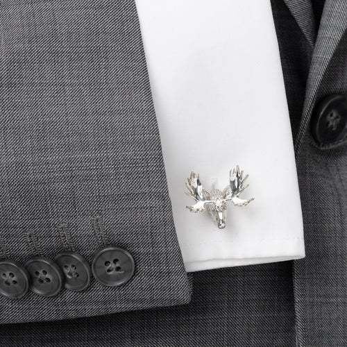 Antique Sterling Silver Moose Cufflinks