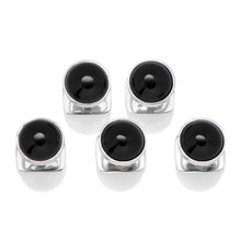 Load image into Gallery viewer, Sterling Silver Ribbed Onyx 5-Studs
