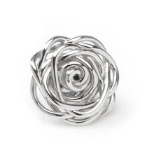 Load image into Gallery viewer, Sterling Silver Rhodium Plated Rose Lapel Pin

