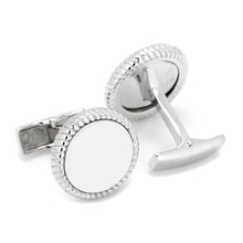 Load image into Gallery viewer, Sterling Silver Rope Border Engravable Round Cufflinks
