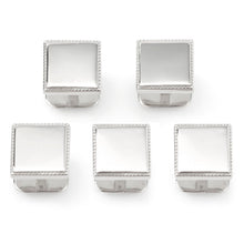 Load image into Gallery viewer, Sterling Silver Rope Square 5-Studs
