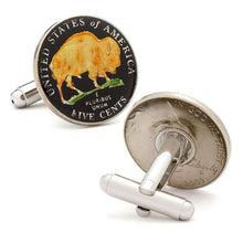 Load image into Gallery viewer, Hand Painted American Buffalo Nickel Coin Cufflinks
