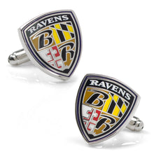 Load image into Gallery viewer, NFL Baltimore Ravens Shield Cufflinks
