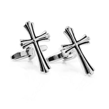 Load image into Gallery viewer, Silver Cross Cufflinks
