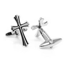 Load image into Gallery viewer, Silver Cross Cufflinks
