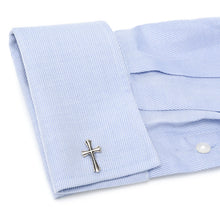 Load image into Gallery viewer, Silver Cross Cufflinks
