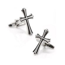 Load image into Gallery viewer, Silver Cross Cufflinks
