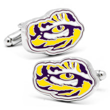 Load image into Gallery viewer, NCAA LSU Tiger's Eye Cufflinks
