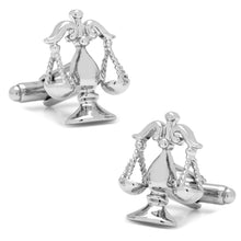 Load image into Gallery viewer, Silver Scales of Justice Cufflinks
