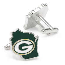 Load image into Gallery viewer, NFL Green Bay Packers State Shaped Cufflinks
