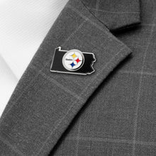 Load image into Gallery viewer, NFL Pittsburgh Steelers State Shaped Lapel Pin
