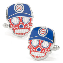 Load image into Gallery viewer, MLB Chicago Cubs Sugar Skull Cufflinks
