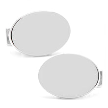 Load image into Gallery viewer, Sterling Silver Infinity Edge Oval Engravable Cufflinks
