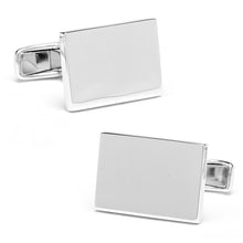 Load image into Gallery viewer, Sterling Silver Infinity Edge Rectangle Engravable Cufflinks
