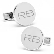 Load image into Gallery viewer, Sterling Silver Infinity Edge Round Engravable Cufflinks
