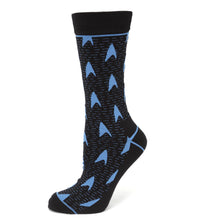 Load image into Gallery viewer, Star Trek Blue Delta Shield Black Men's Socks
