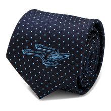 Load image into Gallery viewer, Star Trek Enterprise Dot Blue Men's Tie
