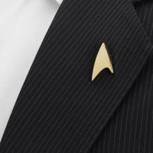 Load image into Gallery viewer, Star Trek Gold Delta Shield Lapel Pin

