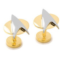 Load image into Gallery viewer, Star Trek Two Tone Delta Shield Cufflinks
