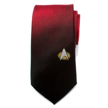 Load image into Gallery viewer, Star Trek TNG Shield Red Ombre Men's Tie
