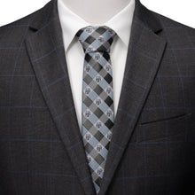 Load image into Gallery viewer, Star Wars Boba Fett Blue and Gray Plaid Tie
