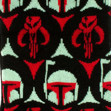 Load image into Gallery viewer, Star Wars Boba Fett and Mythosaur Black and Red Dress Socks and Crest Lapel Pin Gift Set
