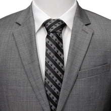 Load image into Gallery viewer, Star Wars Grogu Black and Gray Striped Tie
