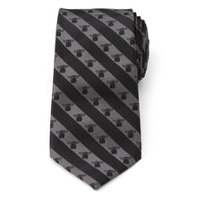 Load image into Gallery viewer, Star Wars Grogu Black and Gray Striped Tie
