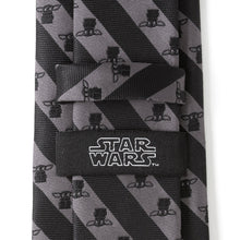Load image into Gallery viewer, Star Wars Grogu Black and Gray Striped Tie
