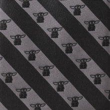 Load image into Gallery viewer, Star Wars Grogu Black and Gray Striped Tie
