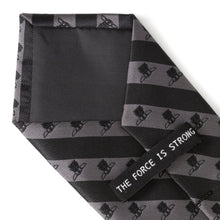 Load image into Gallery viewer, Star Wars Grogu Black and Gray Striped Tie
