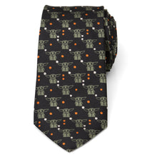 Load image into Gallery viewer, Star Wars Grogu Black and Orange Dotted Tie
