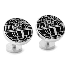 Load image into Gallery viewer, Star Wars Death Star Recessed Matte Cufflinks
