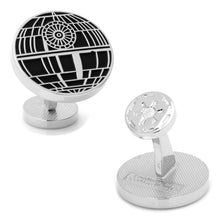 Load image into Gallery viewer, Star Wars Death Star Recessed Matte Cufflinks
