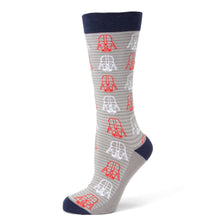 Load image into Gallery viewer, Star Wars Darth Vader Gray and Red Dress Socks and Lapel Pin Gift Set

