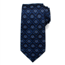 Load image into Gallery viewer, Star Wars Darth Vader and LIGHTSABER Blue Checkered Tie
