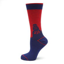 Load image into Gallery viewer, Star Wars Darth Vader Blue and Red Dress Socks and Lapel Pin Gift Set
