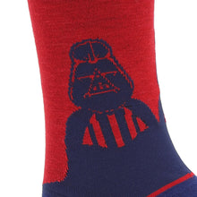 Load image into Gallery viewer, Star Wars Darth Vader Blue and Red Dress Socks and Lapel Pin Gift Set
