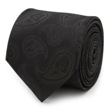 Load image into Gallery viewer, Star Wars Darth Vader Black Paisley Silk Tie
