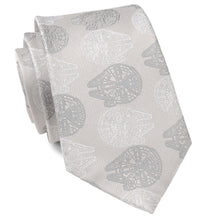Load image into Gallery viewer, Star Wars Millennium Falcon White and Gray Checkered Tie
