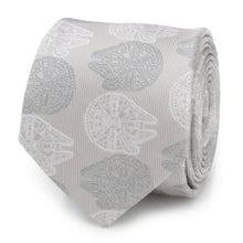 Load image into Gallery viewer, Star Wars Millennium Falcon White and Gray Checkered Tie
