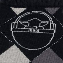Load image into Gallery viewer, Star Wars Grogu Charcoal Gray Argyle Socks and Lapel Pin Gift Set
