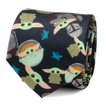 Load image into Gallery viewer, Mando Grogu Navy Men's Tie
